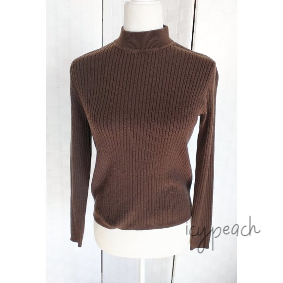 Laura Scott Vtg 9s Mock Neck Sweater 